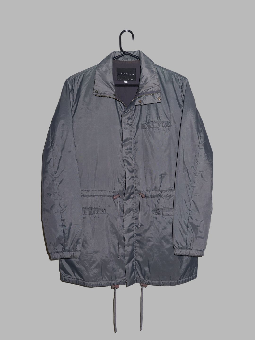 Jean Colonna padded grey nylon covered zip high neck coat - approx M by Jean Colonna in size M from COATS & JACKETS category