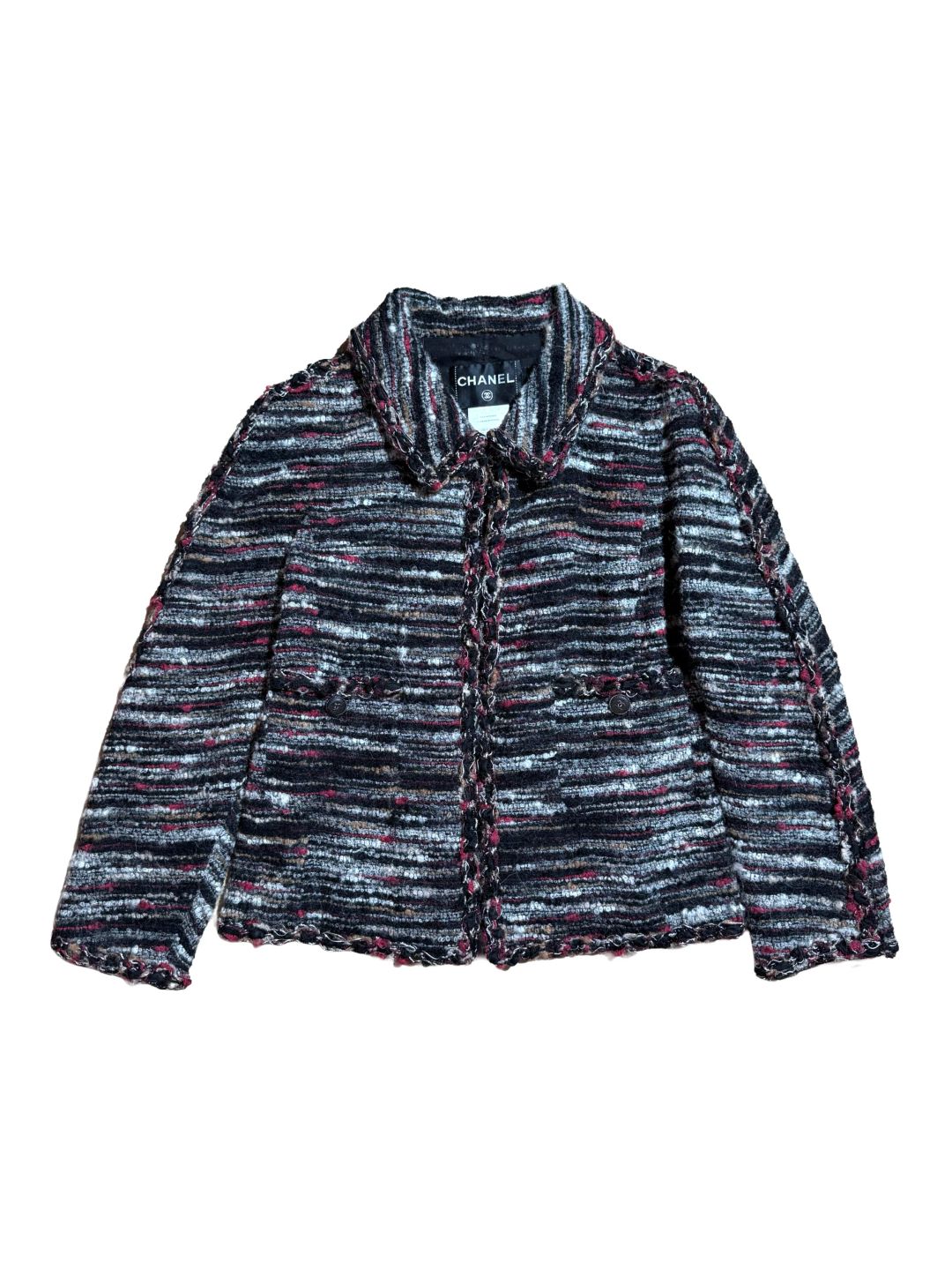 Chanel Multicolour Chain Lined Tweed Jacket by CHANEL in size S from COATS & JACKETS category
