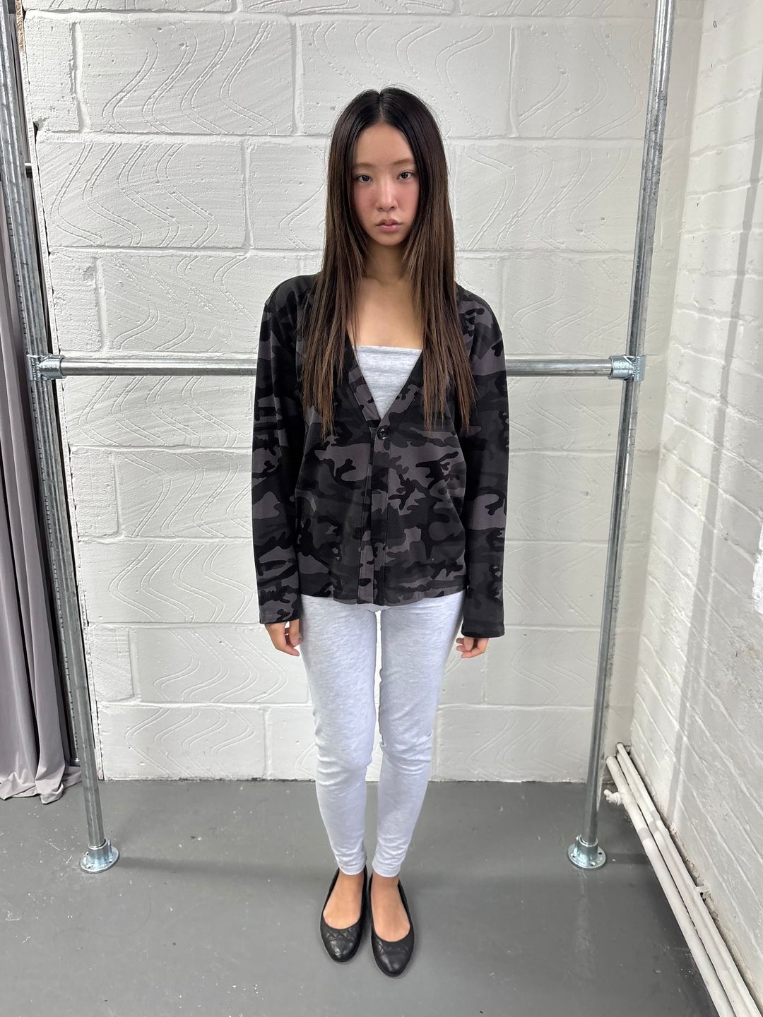 CAMO PRINT CARDIGAN by MEIWAI LIMITED in size XS from TOPS category