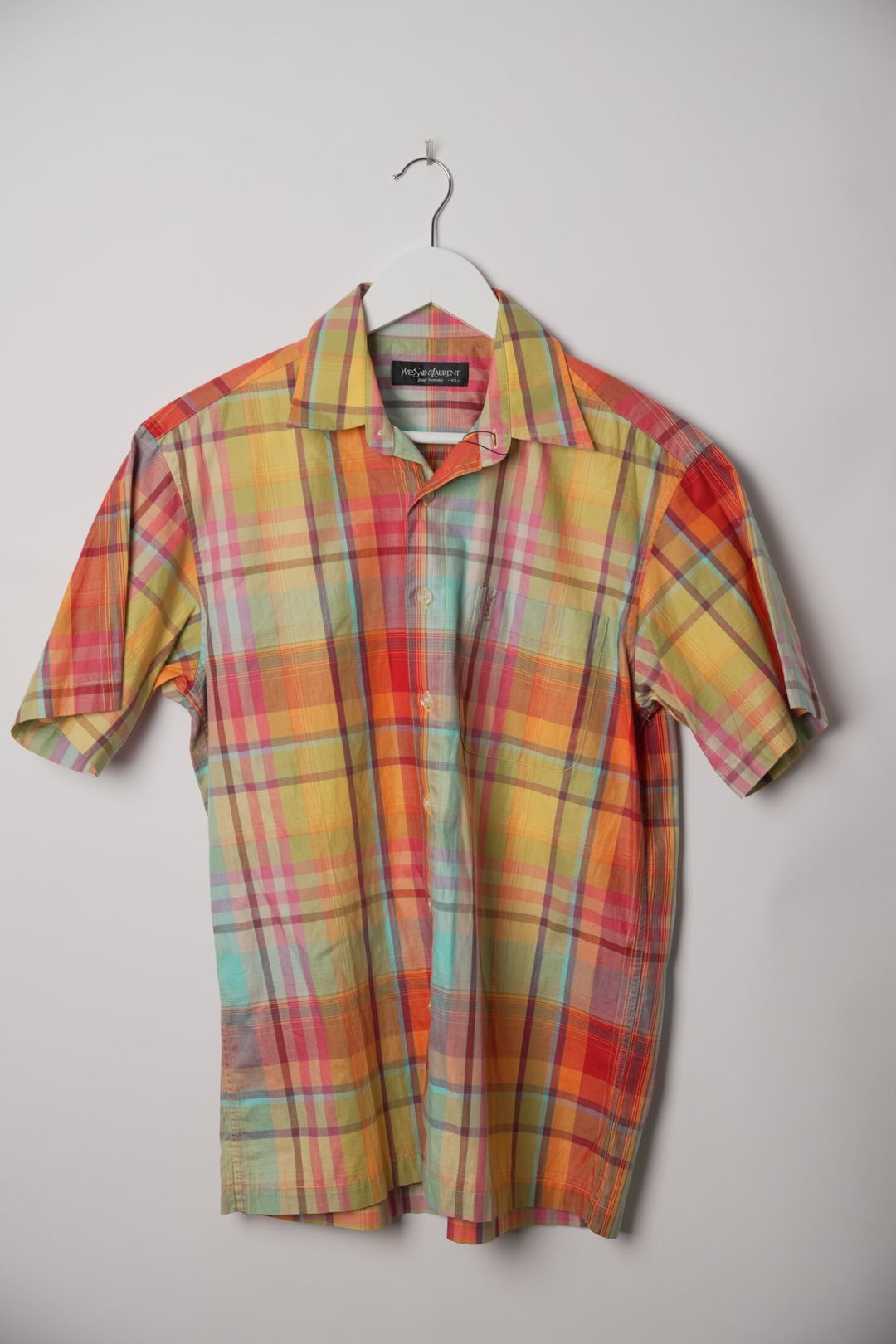 Yves Saint Laurent Pour Homme Plaid Short Sleeve Shirt by YVES SAINT LAURENT in size ONE SIZE from SHIRTS category
