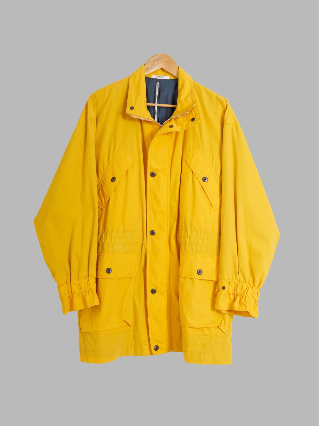 Pashu Shin Hosokawa 1980s yellow cotton multi pocket high neck windbreaker - M L by Pashu Shin Hosokawa in size M from COATS & JACKETS category