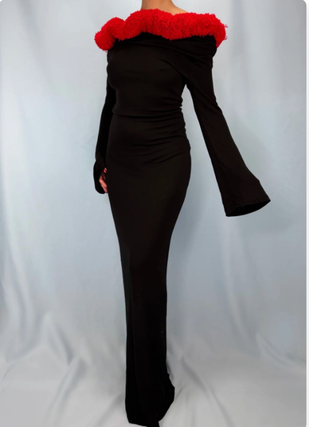 Jean Paul Gaultier Fall 2003 Black & Red Pom Pom Dress by JEAN PAUL GAULTIER in size IT 42 from DRESSES category