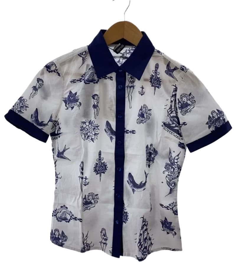 Jean Paul Gaultier BNWT Tattoo Motif Button Down SS Shirt by JEAN PAUL GAULTIER in size S from TOPS category