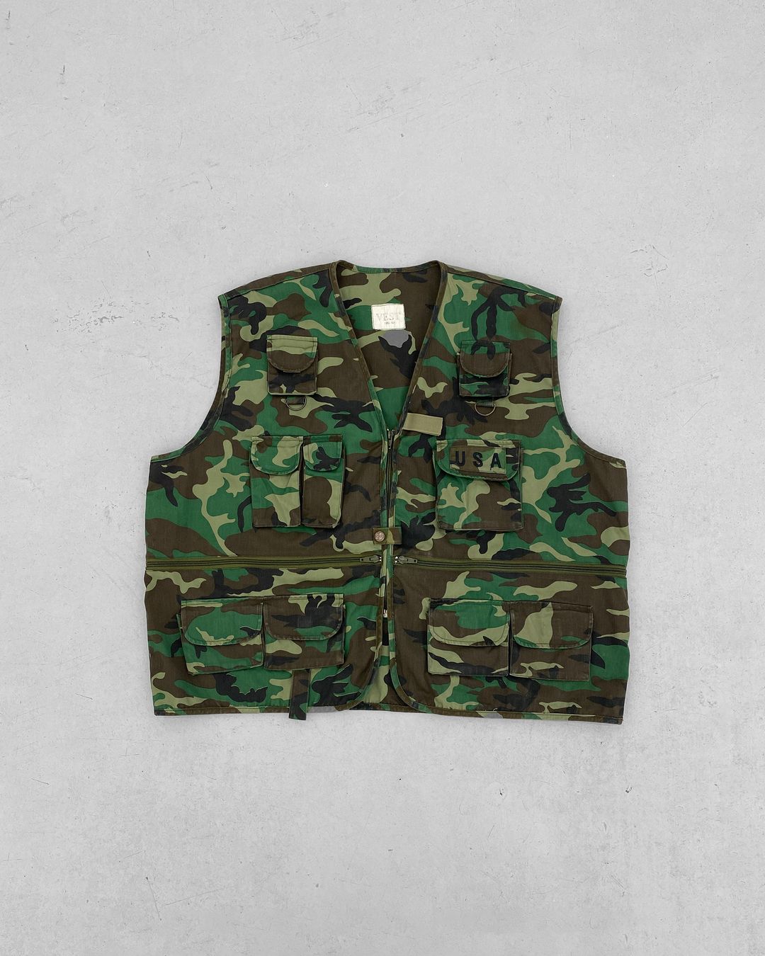 Vintage 1990s Camo USA Vest Green by Vintage in size XXL from TOPS category