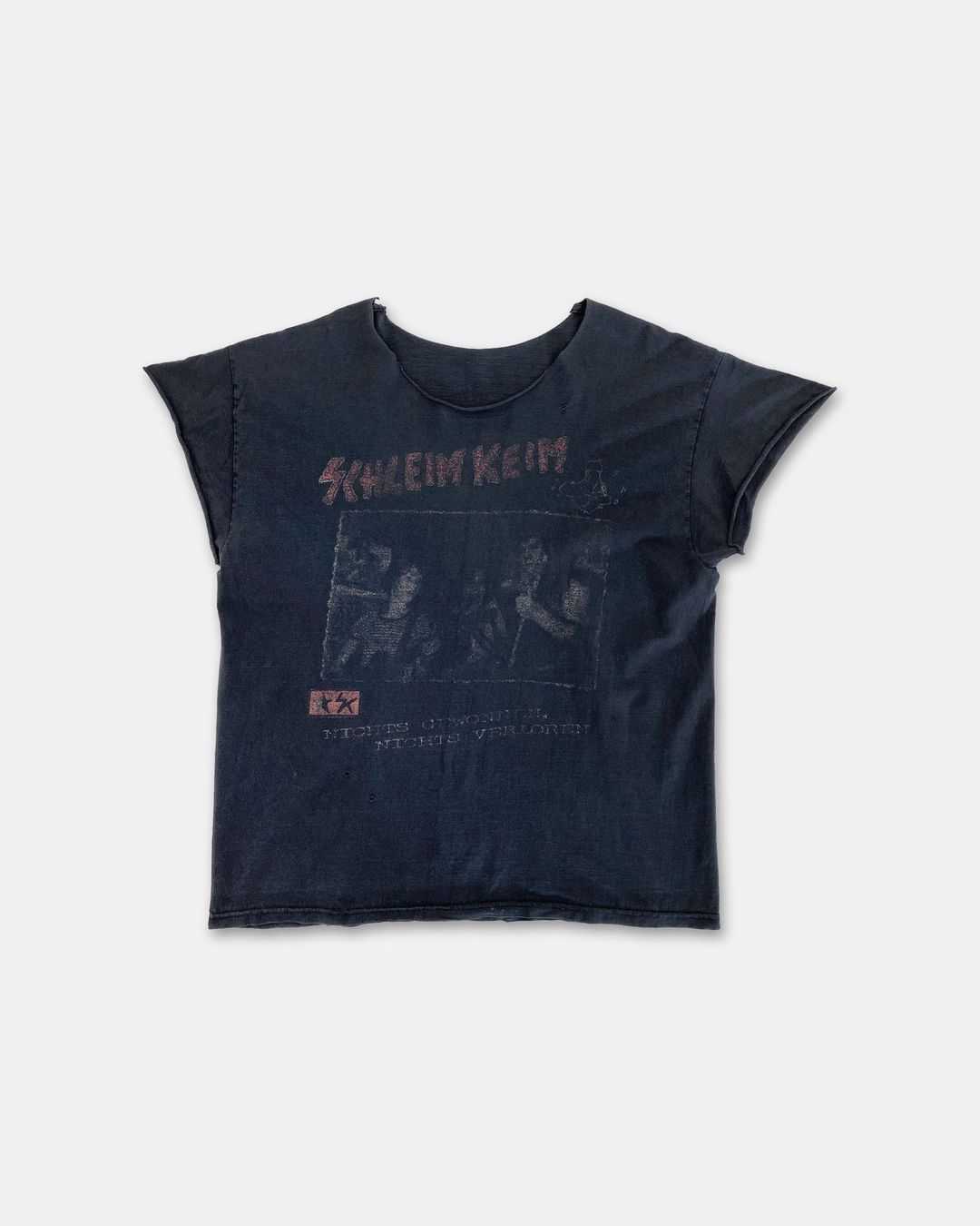Vintage 2000s Trashed Schleimkeim Band T-Shirt Faded Black by Vintage in size ONE SIZE from TOPS category