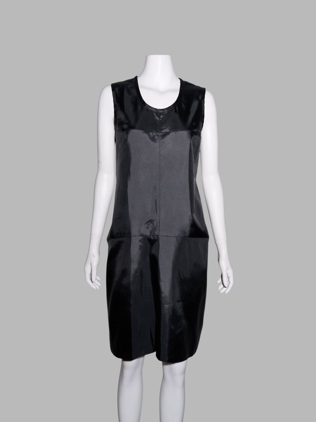 Tricot Comme des Garcons winter 1996 glossy black sleeveless dress with matte back by COMME DES GARÇONS in size ONE SIZE from DRESSES category
