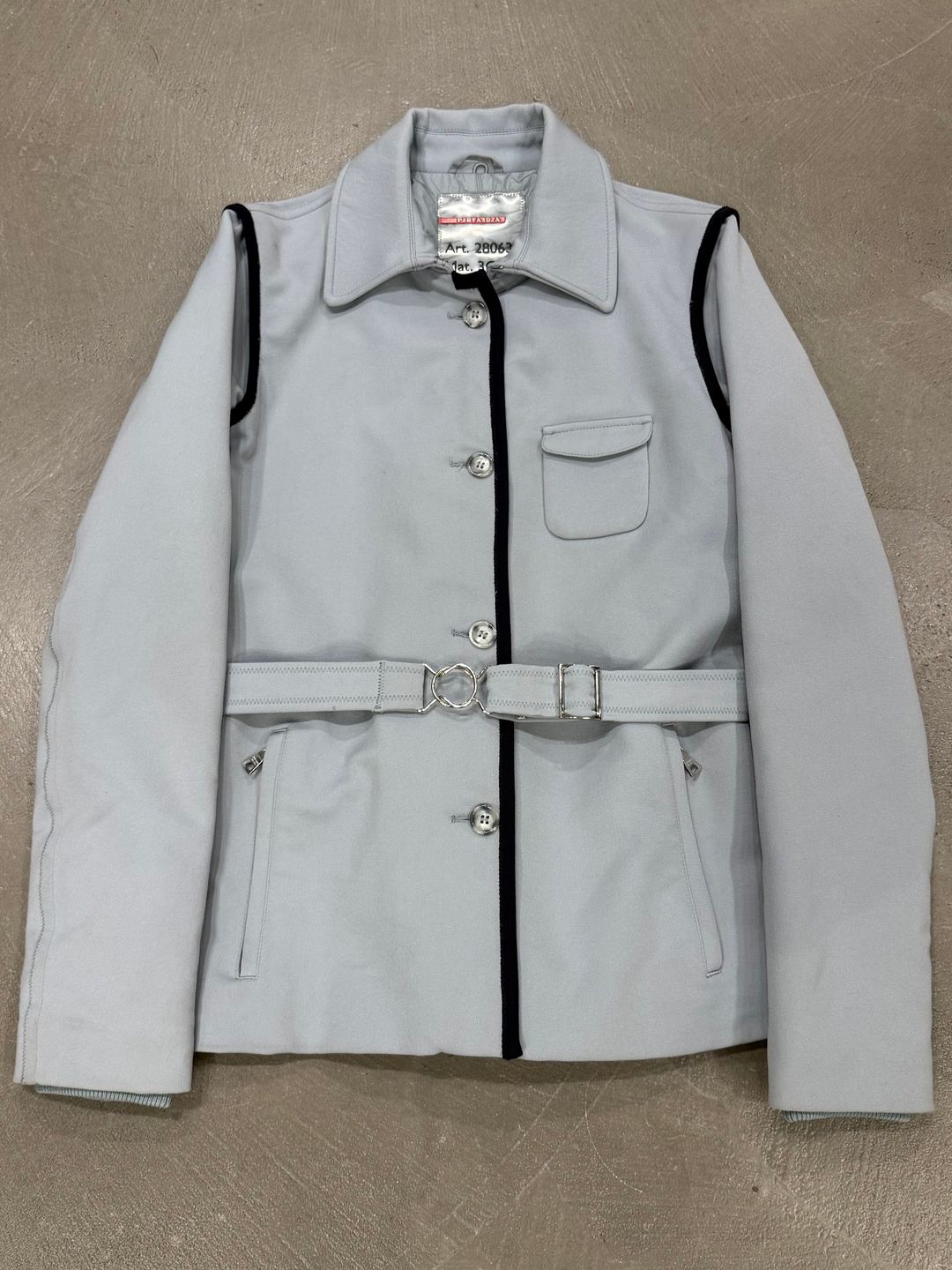 2000s Prada belted jacket by PRADA in size EU 44 from COATS & JACKETS category