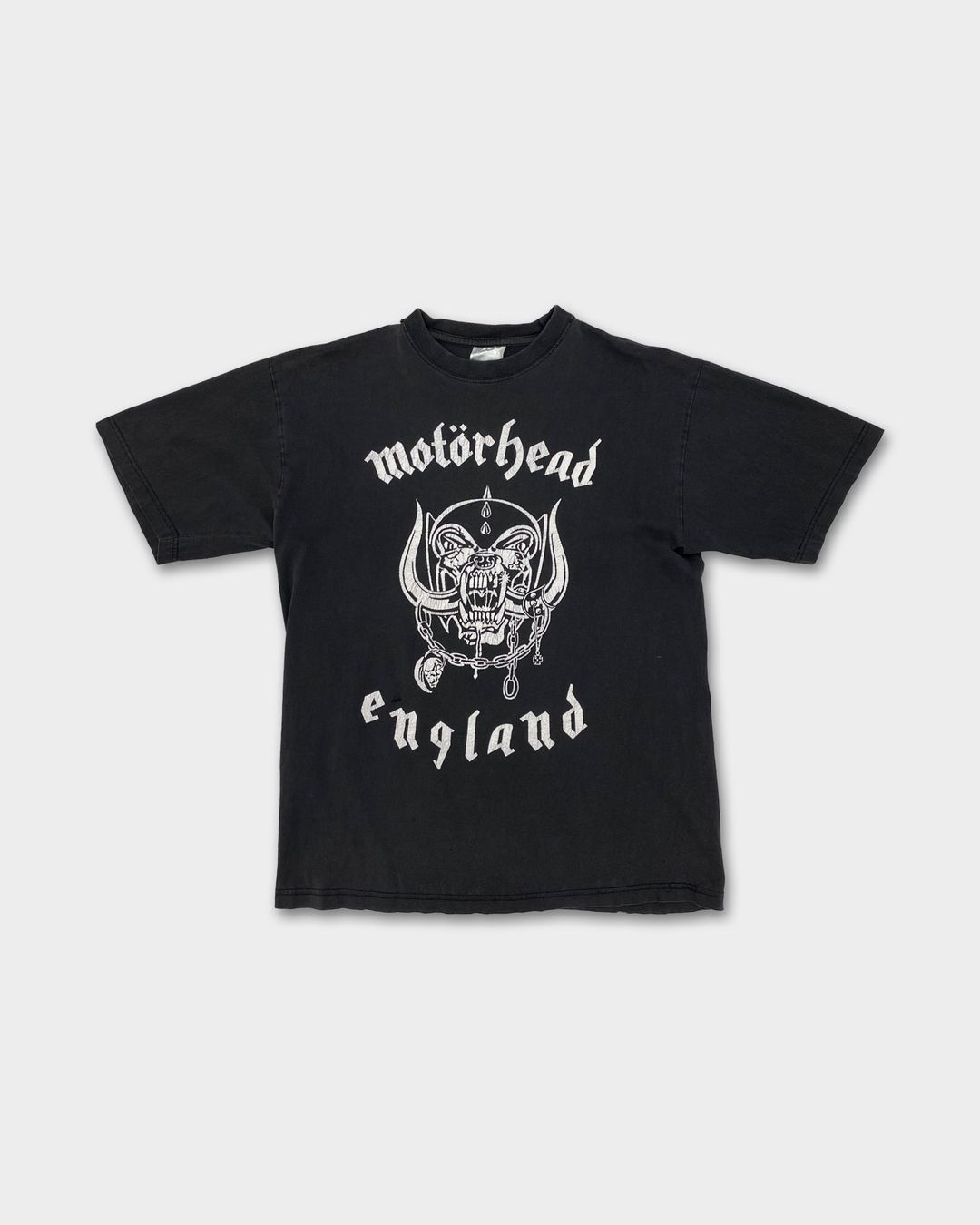 Vintage 1990s Motörhead England Band T-Shirt Faded Black by Vintage in size XL from TOPS category