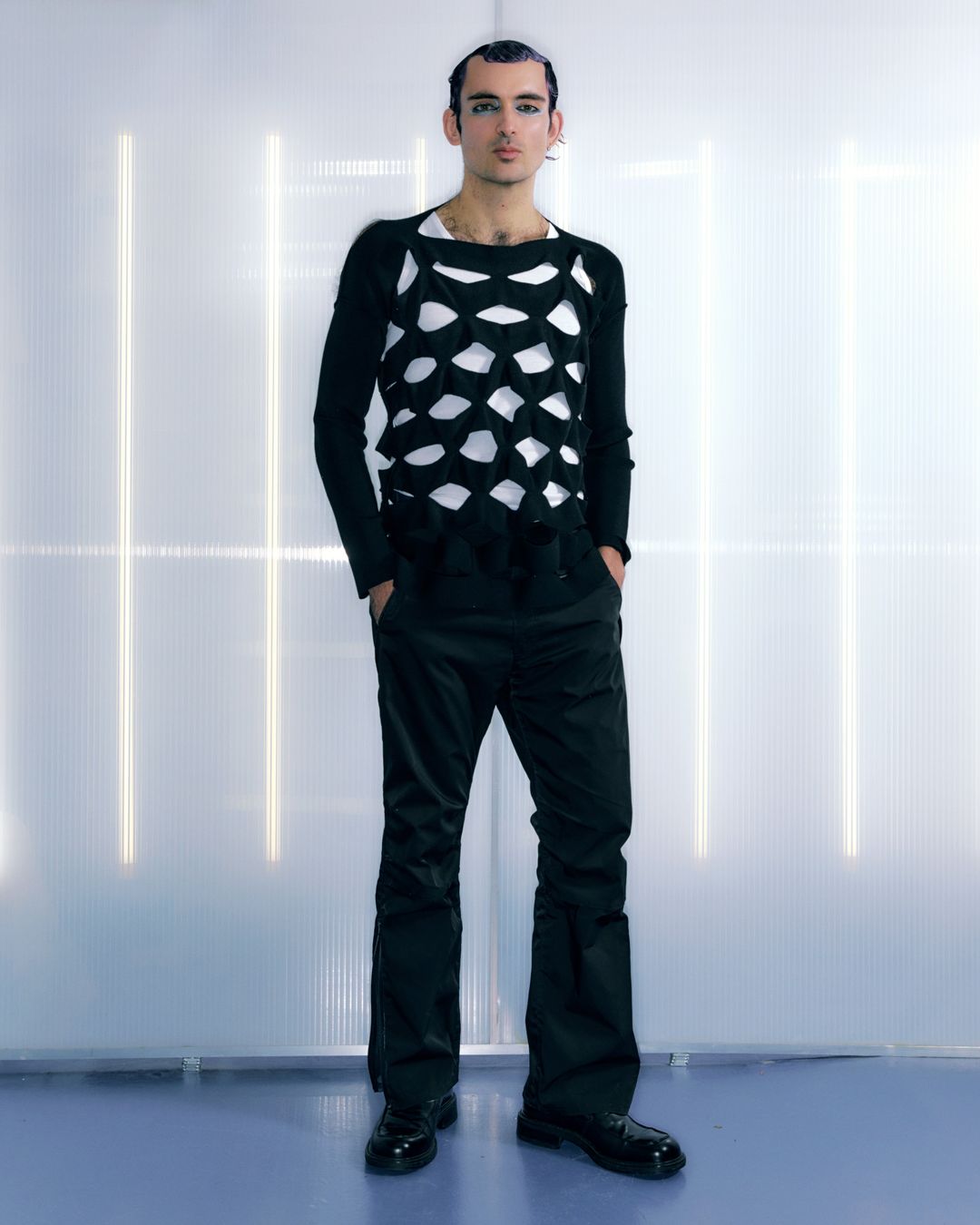 Cut-out Long Sleeve Jumper by COMME DES GARÇONS in size ONE SIZE from TOPS category