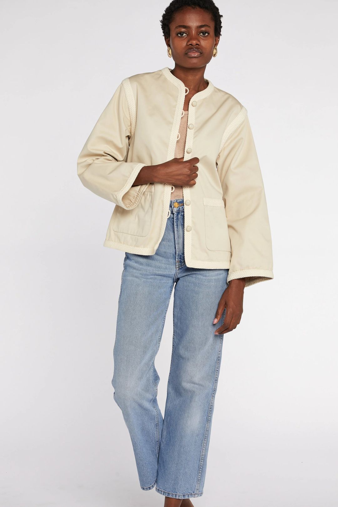 Saint Laurent Rive Gauche Beige Cotton Jacket S/S 1977 by YVES SAINT LAURENT in size ONE SIZE from COATS & JACKETS category