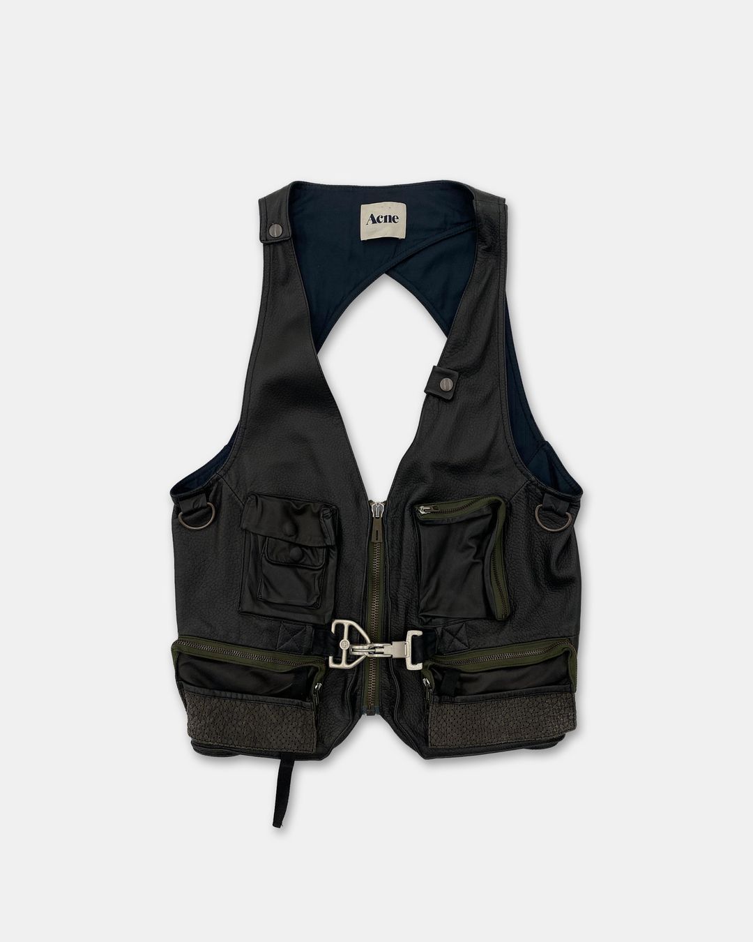 Acne Studios AW2010 Runway Leather Utility Vest Black by ACNE STUDIOS in size L from TOPS category
