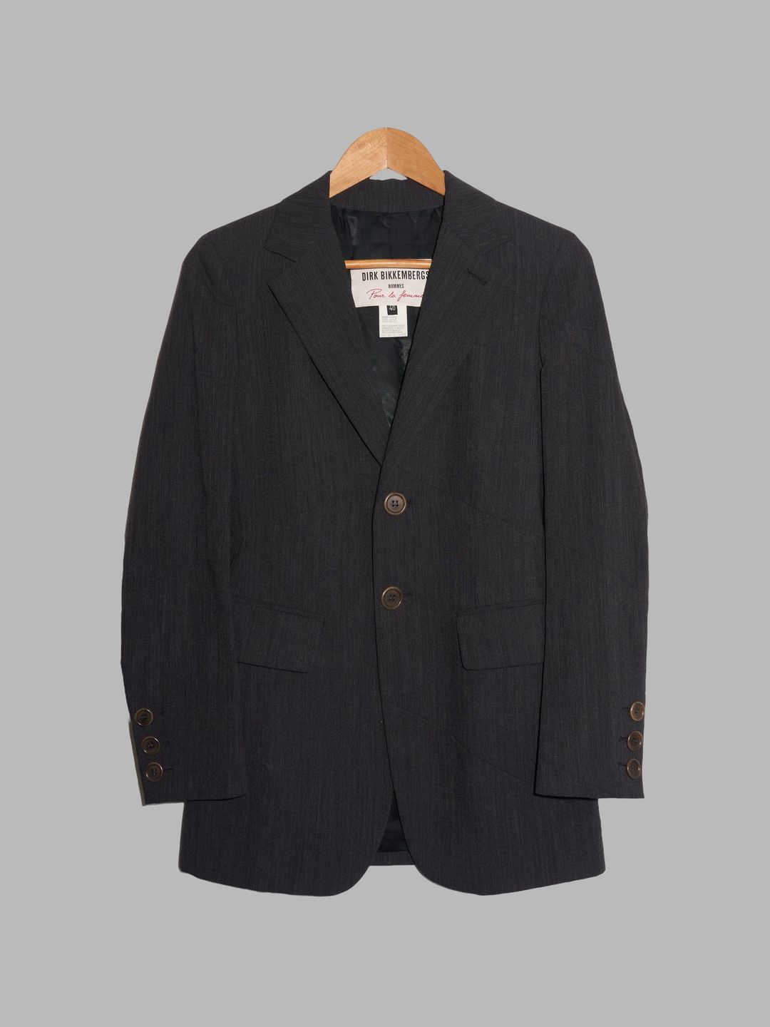 Dirk Bikkembergs Hommes Pour La Femme 1990s dark grey paneled wool blazer by Dirk Bikkembergs Hommes Pour La Femme in size IT 40 from COATS & JACKETS category