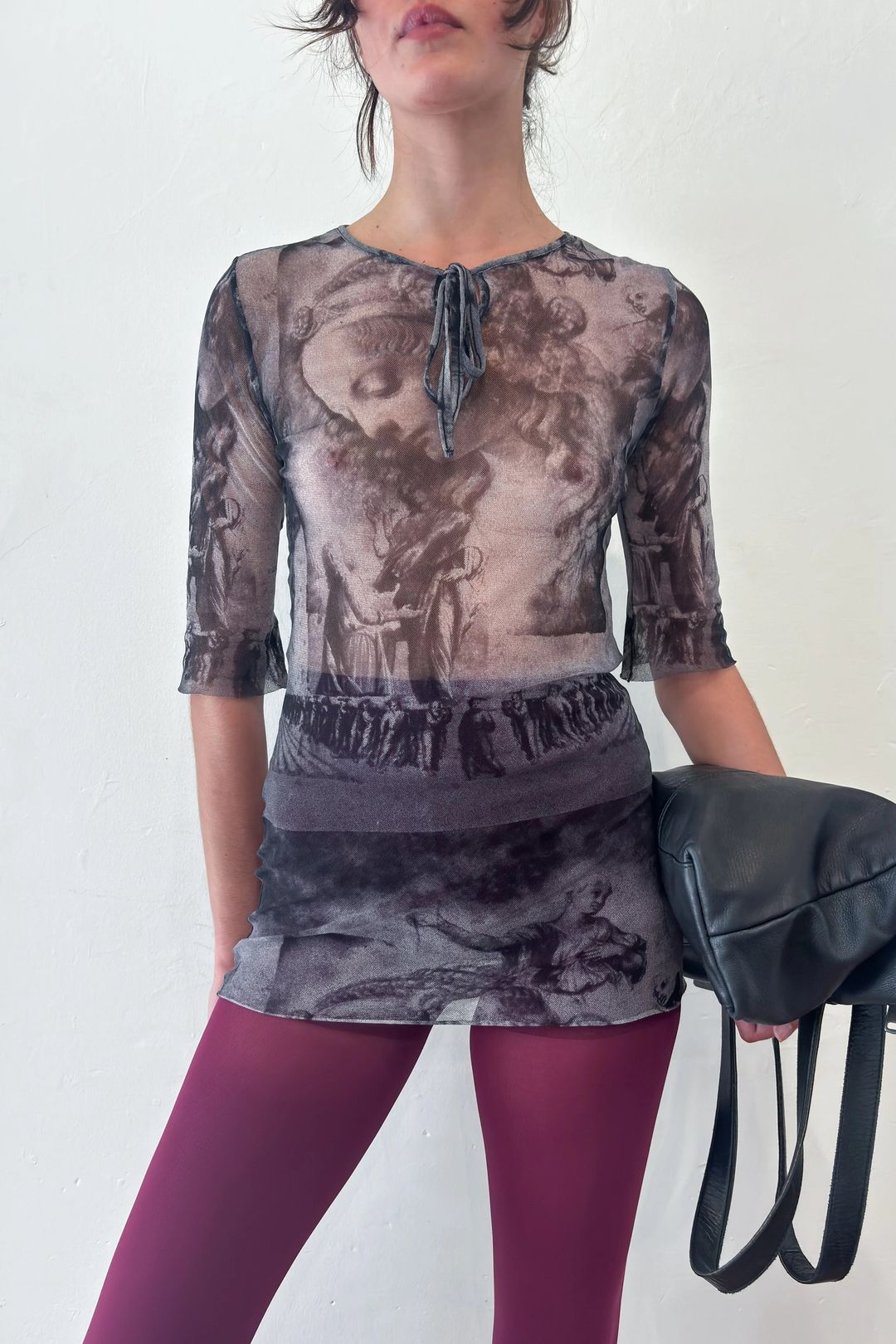 90'S SHEER MESH TOP by JEAN PAUL GAULTIER in size AU/UK 8 from TOPS category