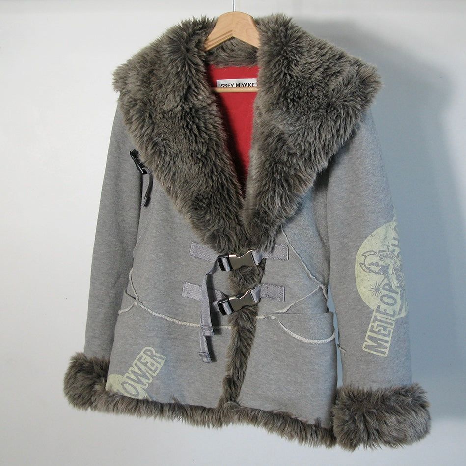 f/w2004 Issey Miyake sweatshirt fur jacket by ISSEY MIYAKE in size ONE SIZE from COATS & JACKETS category