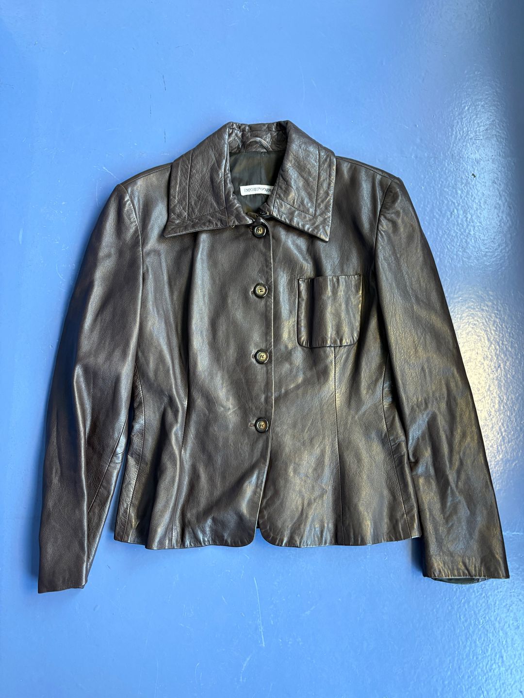 Leather Jacket w/ Pocket by Emporio Armani in size ONE SIZE from COATS & JACKETS category