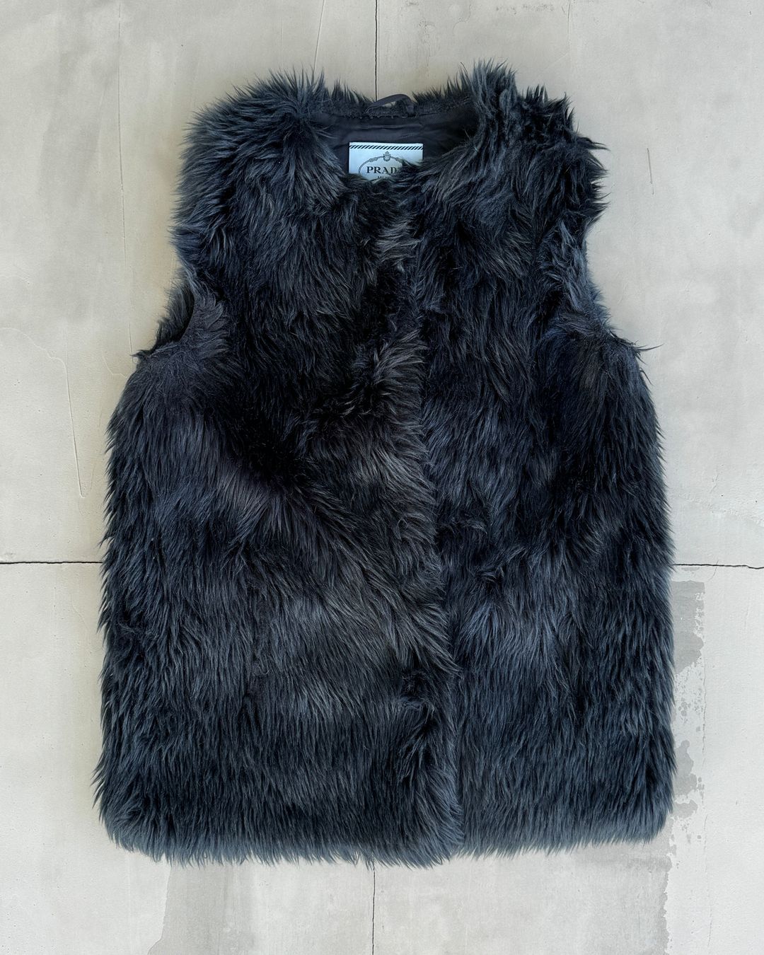 PRADA FAUX FUR WAISTCOAT - S by PRADA in size S from COATS & JACKETS category