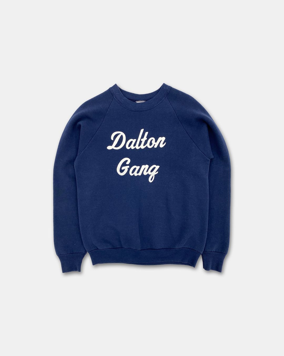 Vintage 1980s Dalton Gang Raglan Crewneck Navy by Vintage in size M from KNITWEAR category