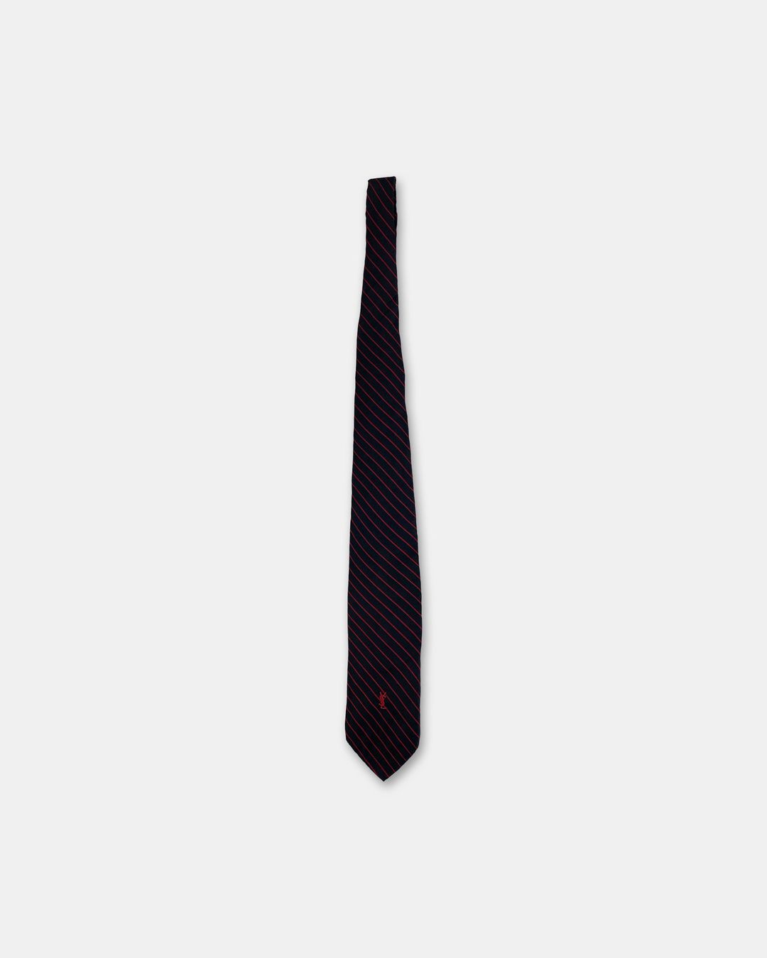 Yves Saint Laurent 1990s Striped Tie Black by YVES SAINT LAURENT in size ONE SIZE from ACCESSORIES category