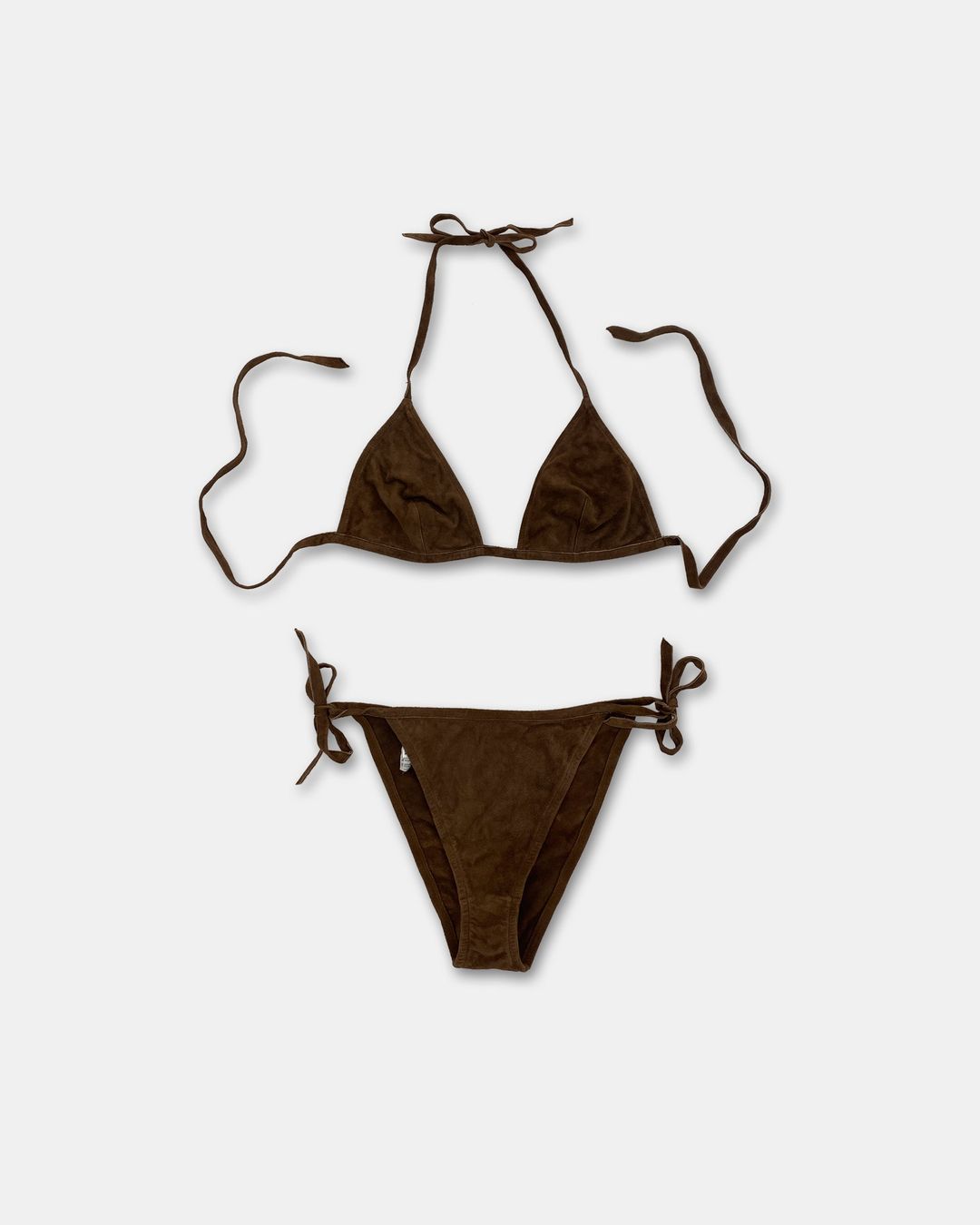 Vintage 1990s Suede Leather Bikini Brown by Vintage in size M from ACCESSORIES category