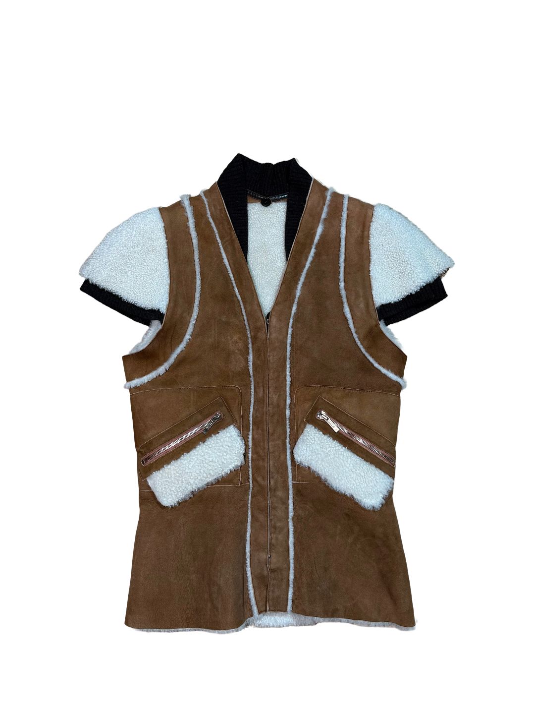Fendi Cap Sleeve Aviator Shearling Gilet by FENDI in size S from COATS & JACKETS category