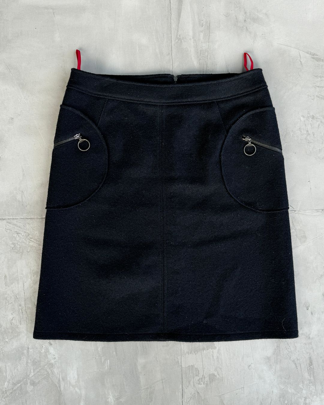 PRADA SPORT 2000'S BLACK WOOL MIDI SKIRT - M/L by PRADA in size AU/UK 14 from SKIRTS category