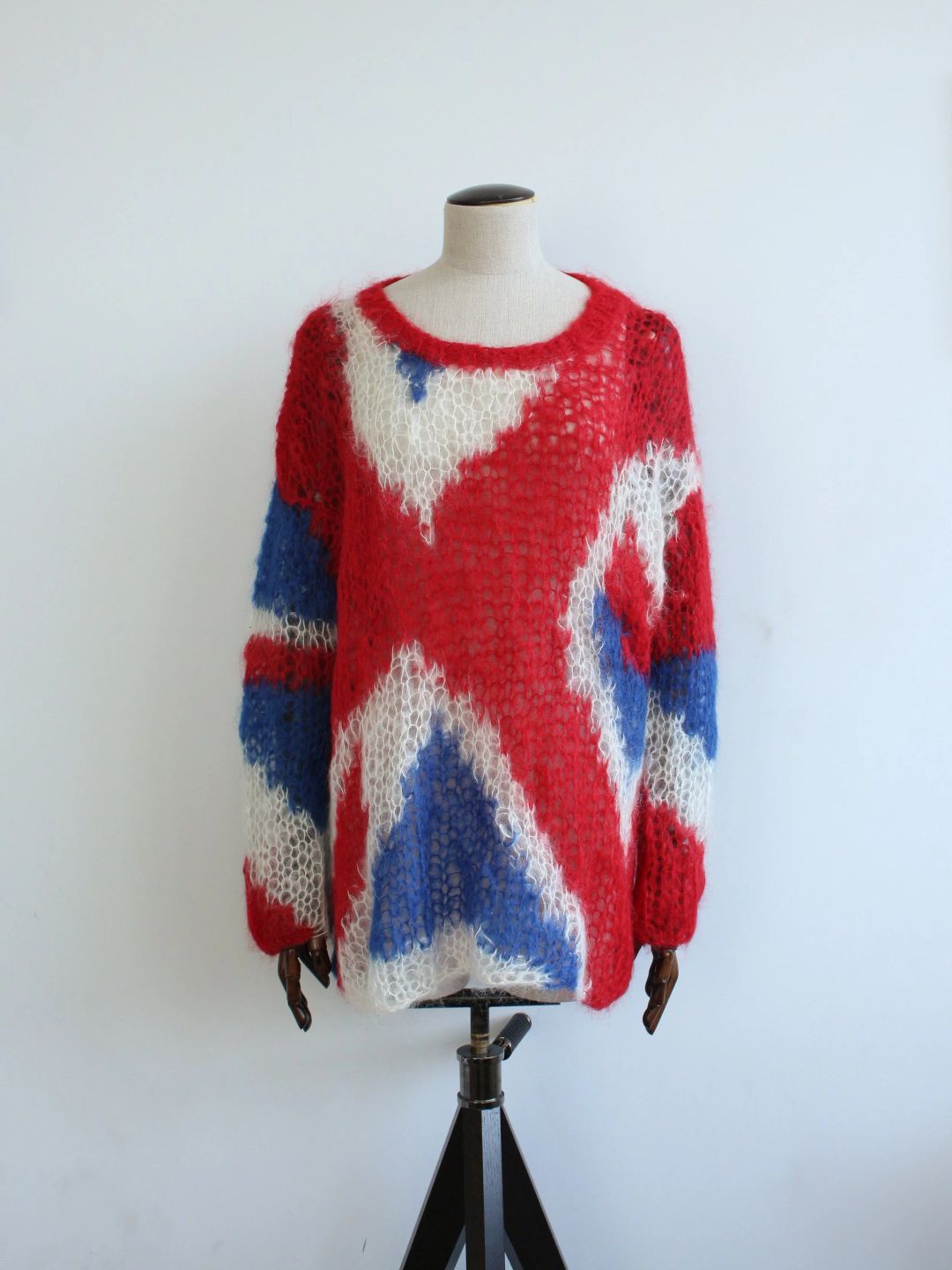 Alexander McQueen F/W08 'The Girl Who Lived In The Tree' Union Jack Mohair Knit by ALEXANDER MCQUEEN in size ONE SIZE from KNITWEAR category