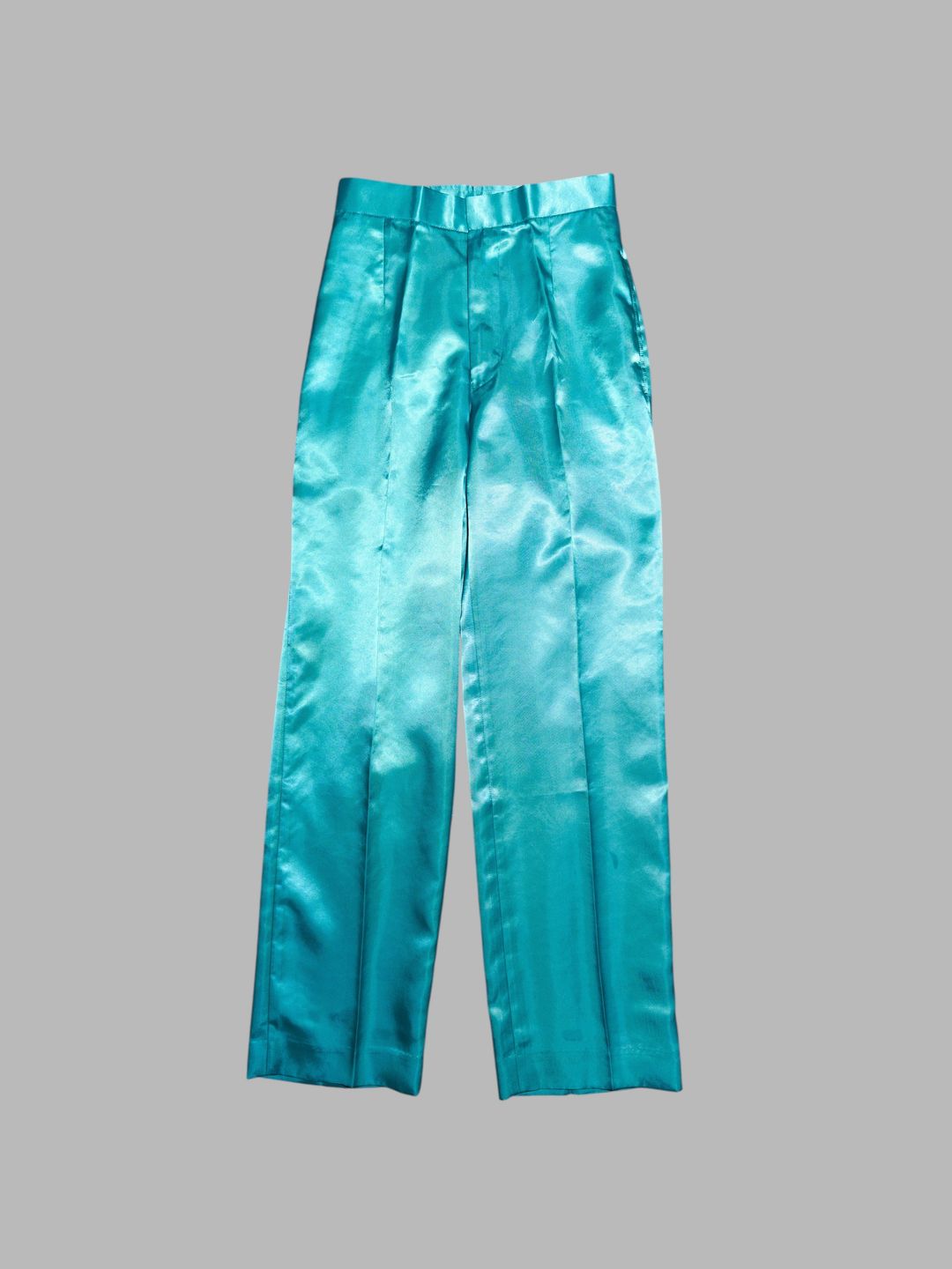 Tricot Comme des Garcons Junya Watanabe winter 1995 teal satin trousers by COMME DES GARÇONS in size S from TROUSERS category
