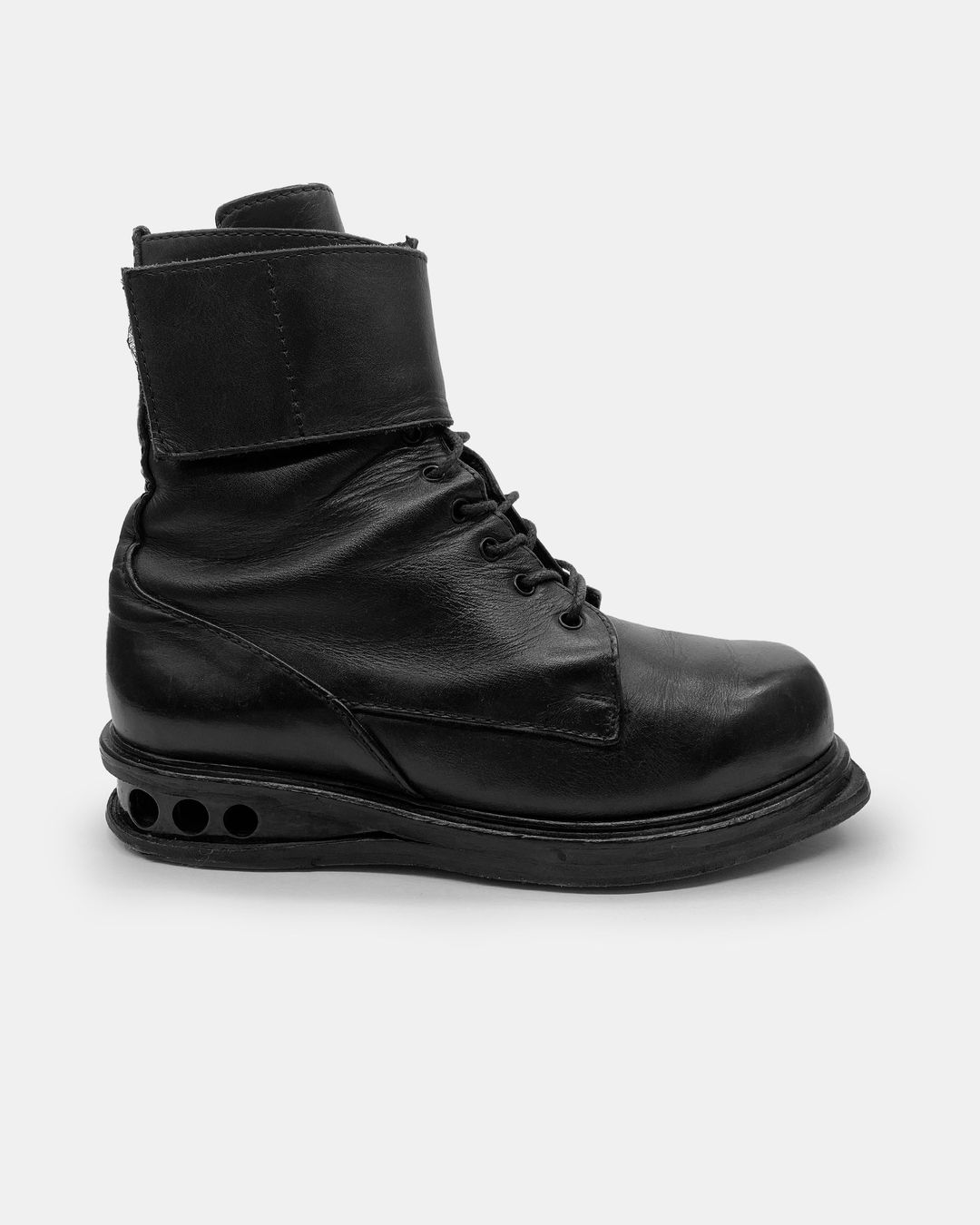 Dirk Bikkembergs 1990s Heel Holes Velcro Square Toe Ankle Boots Black by DIRK BIKKEMBERGS in size EU 40 from SHOES category