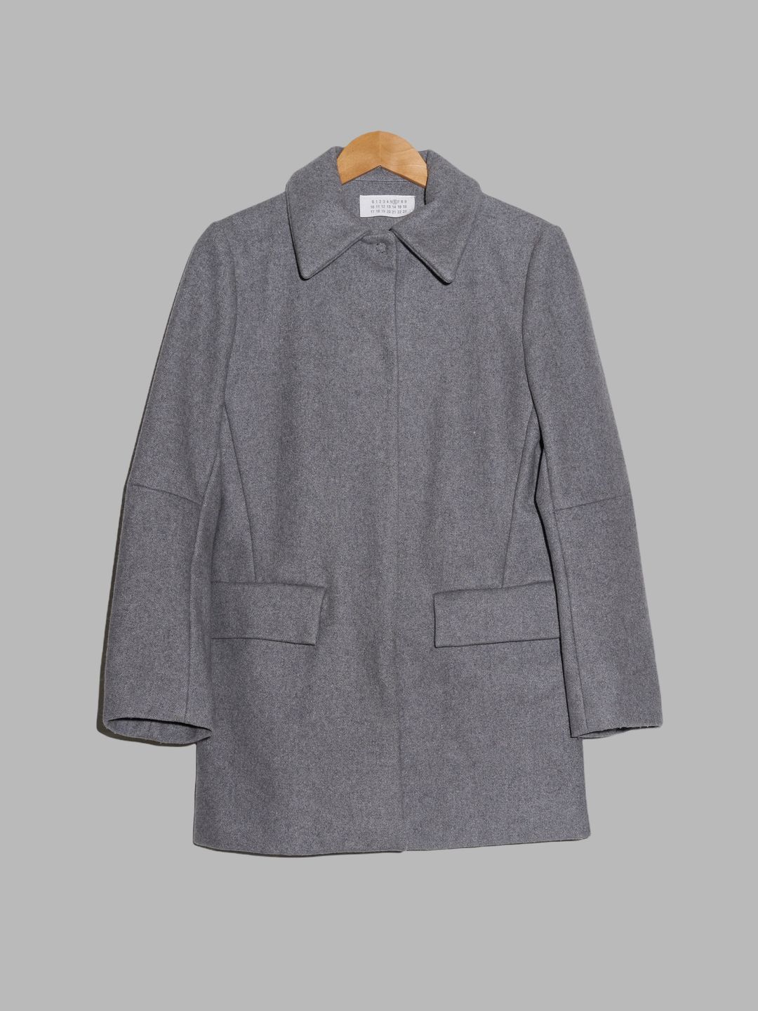 Maison Martin Margiela 6 1990s 2000s grey wool melton reversed placket coat - 42 by MAISON MARGIELA in size EU 42 from COATS & JACKETS category