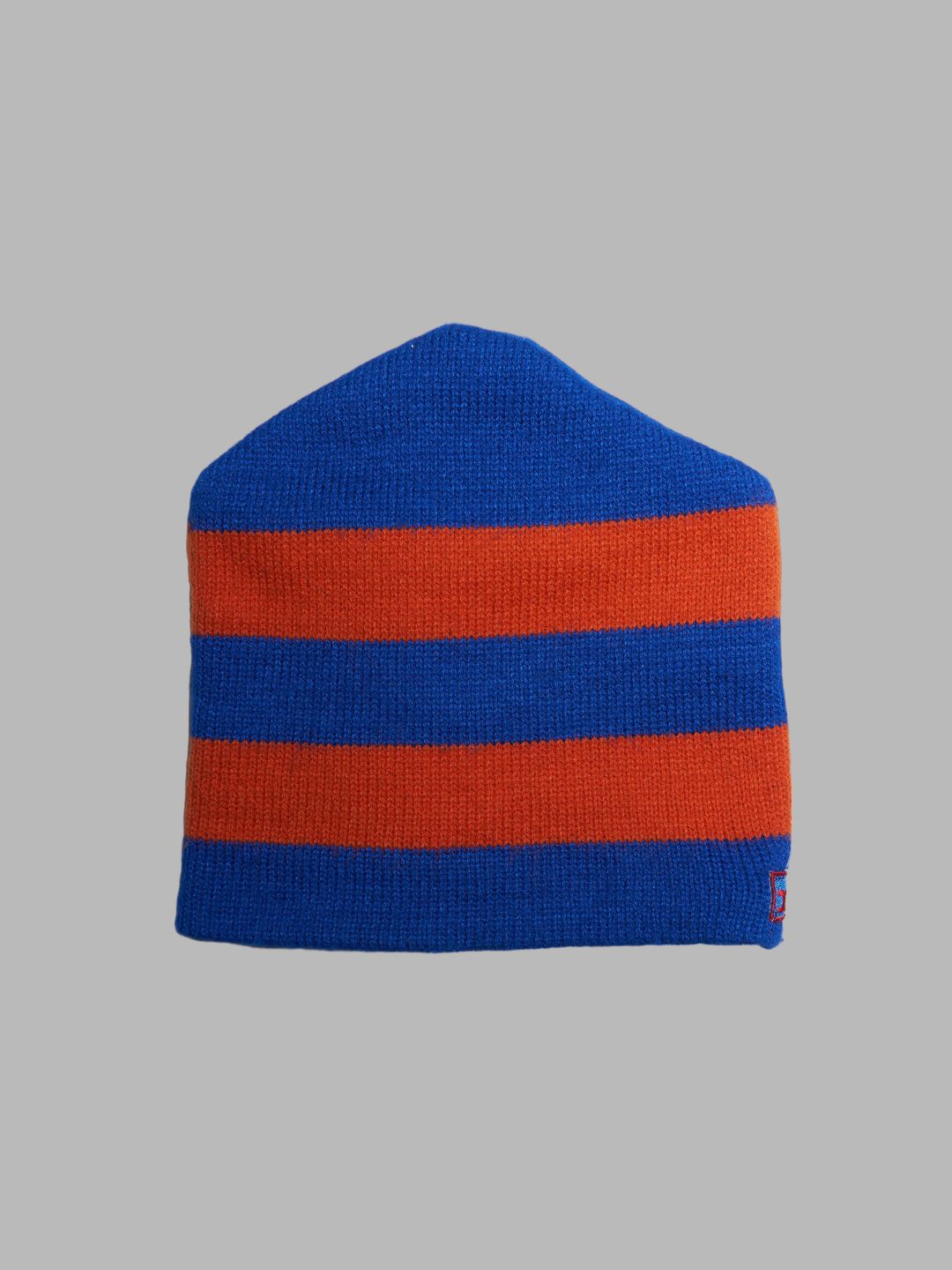 X-Girl Kim Gordon Daisy von Furth 1990s blue orange striped knit beanie by X-Girl Kim Gordon Daisy von Furth in size ONE SIZE from ACCESSORIES category