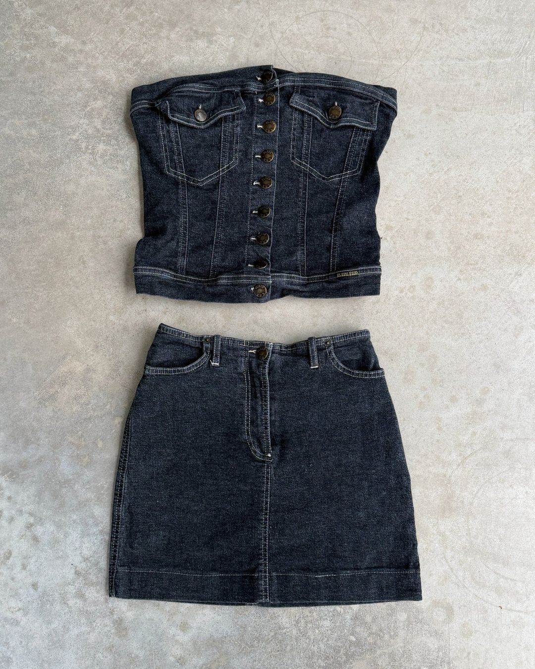 Plein Sud Jeans Denim Skirt and Bandeau Top Set – XS by Plein Sud Jeans in size XS from SKIRTS category