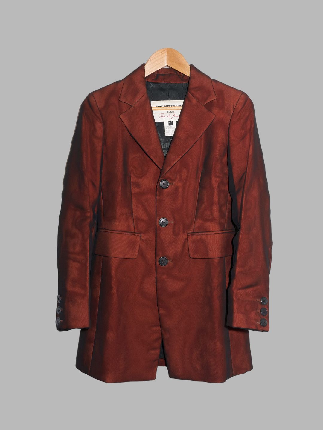 Dirk Bikkembergs winter 1996 burgundy layered organza three button blazer - size 42 by DIRK BIKKEMBERGS in size IT 42 from COATS & JACKETS category