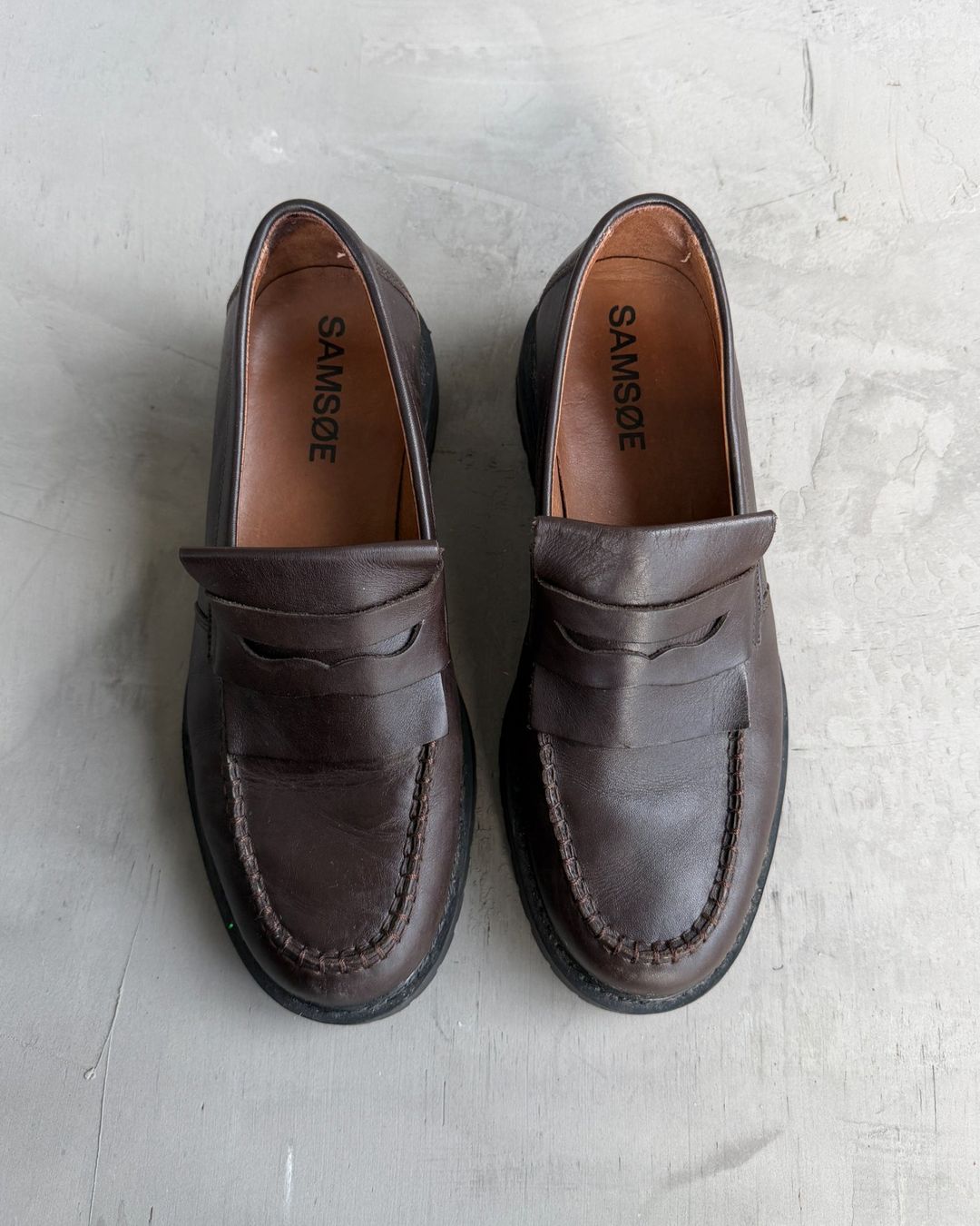 Samsoe Samsoe Brown Leather Chunky Loafers – EU 41 by Samsøe Samsøe in size EU 41 from SHOES category