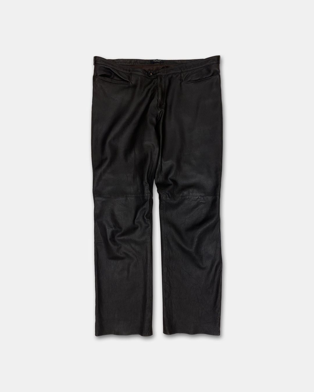 Neil Barrett 2000s Soft Leather Pants Dark Brown Black by Neil Barrett in size L from TROUSERS category