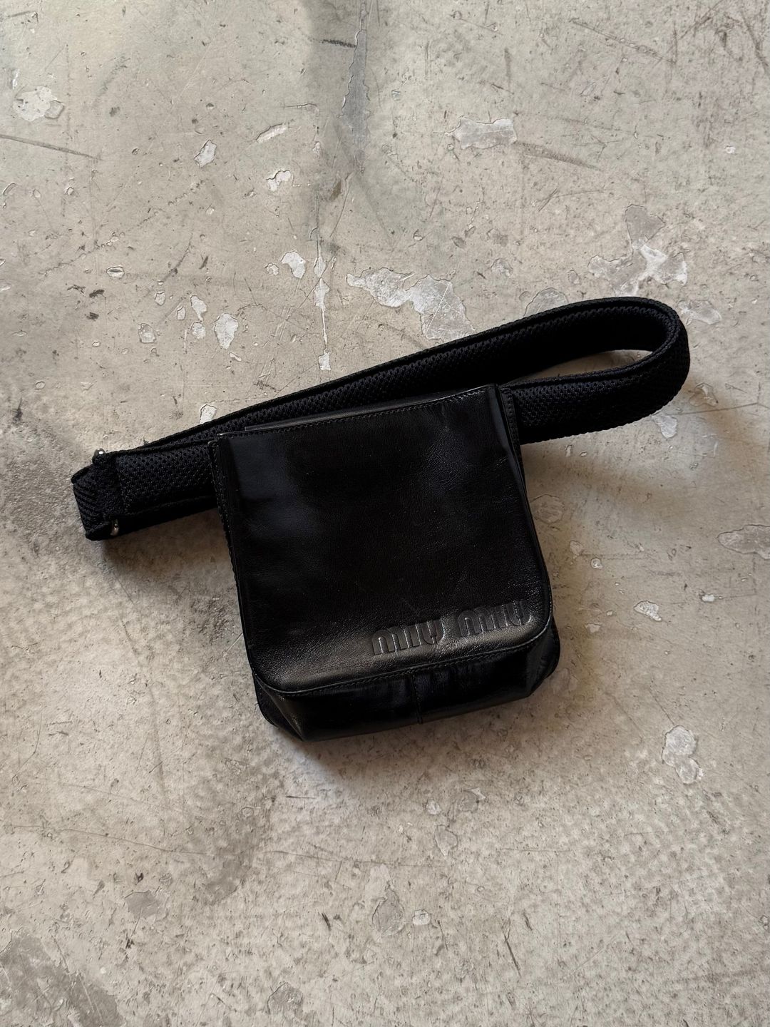 SS 99 Miu Miu Leather & Mesh Belt Bag by MIU MIU in size ONE SIZE from BAGS category