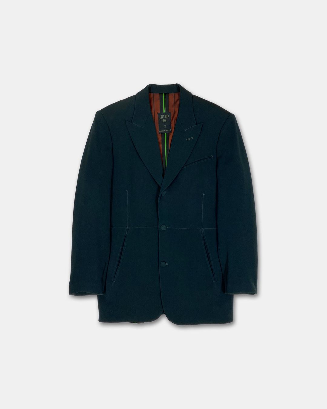 Jean Paul Gaultier Homme 1990s Structured Blazer Jacket Dark Green by JEAN PAUL GAULTIER in size M from COATS & JACKETS category