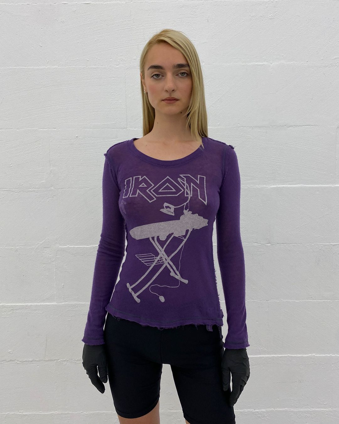 Hvana 2010s Iron Cashmere Longsleeve Knit Top Purple by Unknown in size S from KNITWEAR category