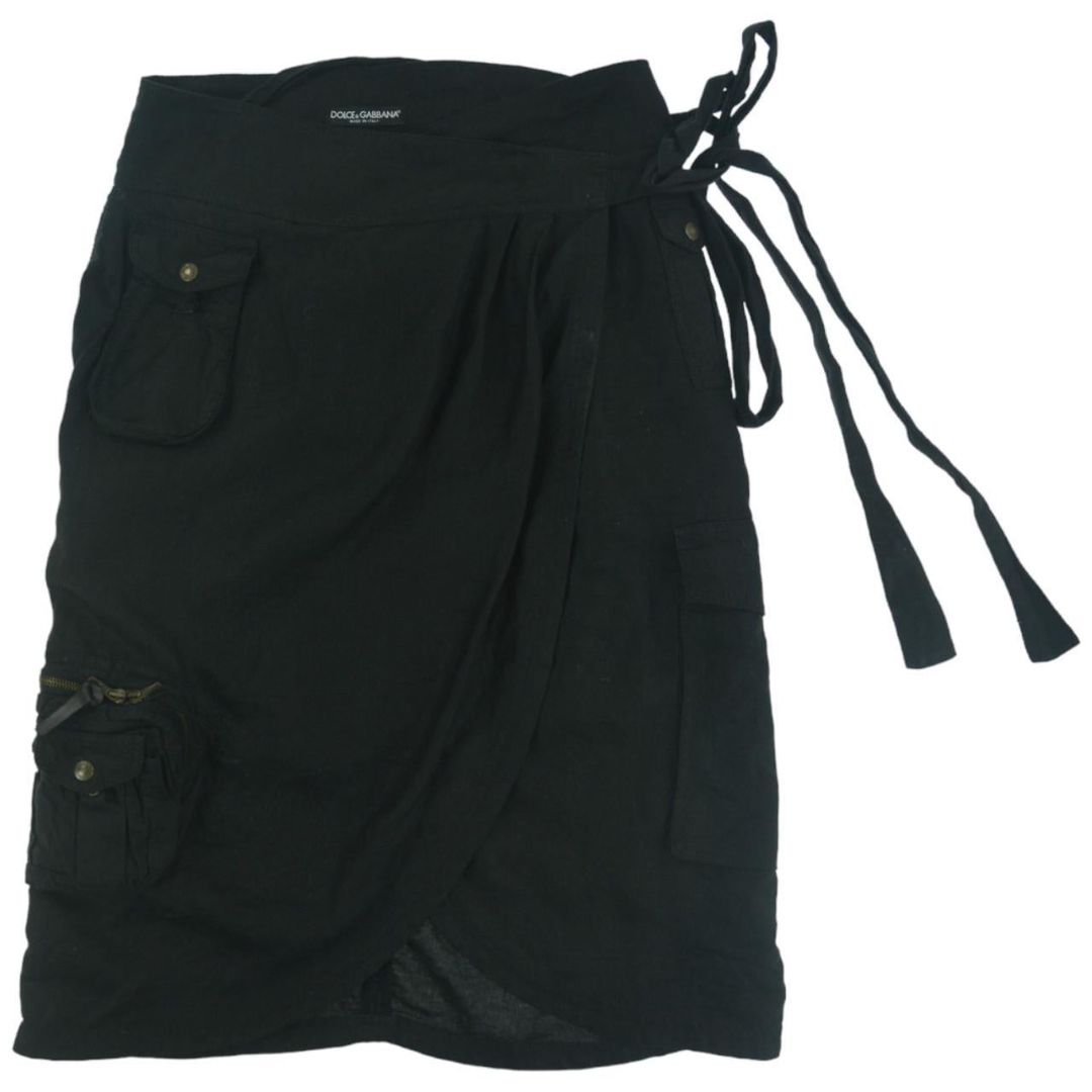 Vintage Dolce and Gabbana Multi Pocket Wrap Skirt Size W28 by DOLCE & GABBANA in size W28 from SKIRTS category