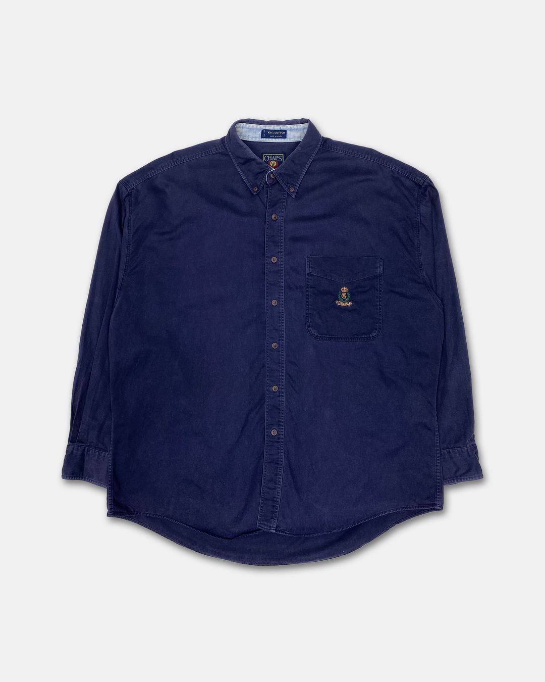 Chaps Ralph Lauren 1980s Made in Korea Button Down Shirt Navy by RALPH LAUREN in size XXL from SHIRTS category
