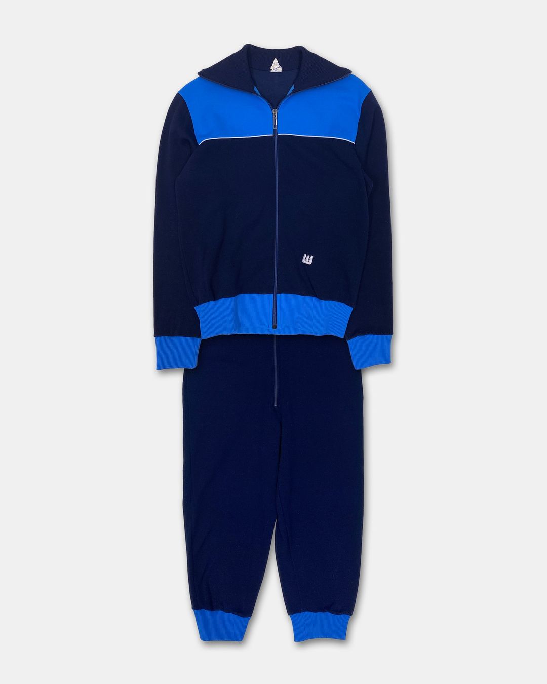Vintage 1970s Snowsuit Ski Track Jacket and Pants Blue Navy by Unknown in size S from TRACKSUITS category